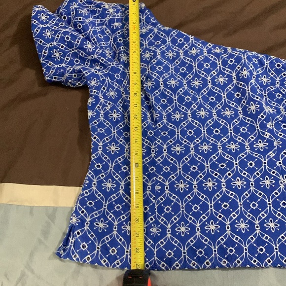 BNWT Lilly Pulitzer size 16 one shoulder blue/white top SUPER CUTE! - Picture 7 of 7